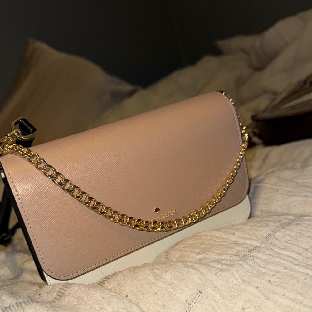 Kate Spade Pink and White Crossbody Bag